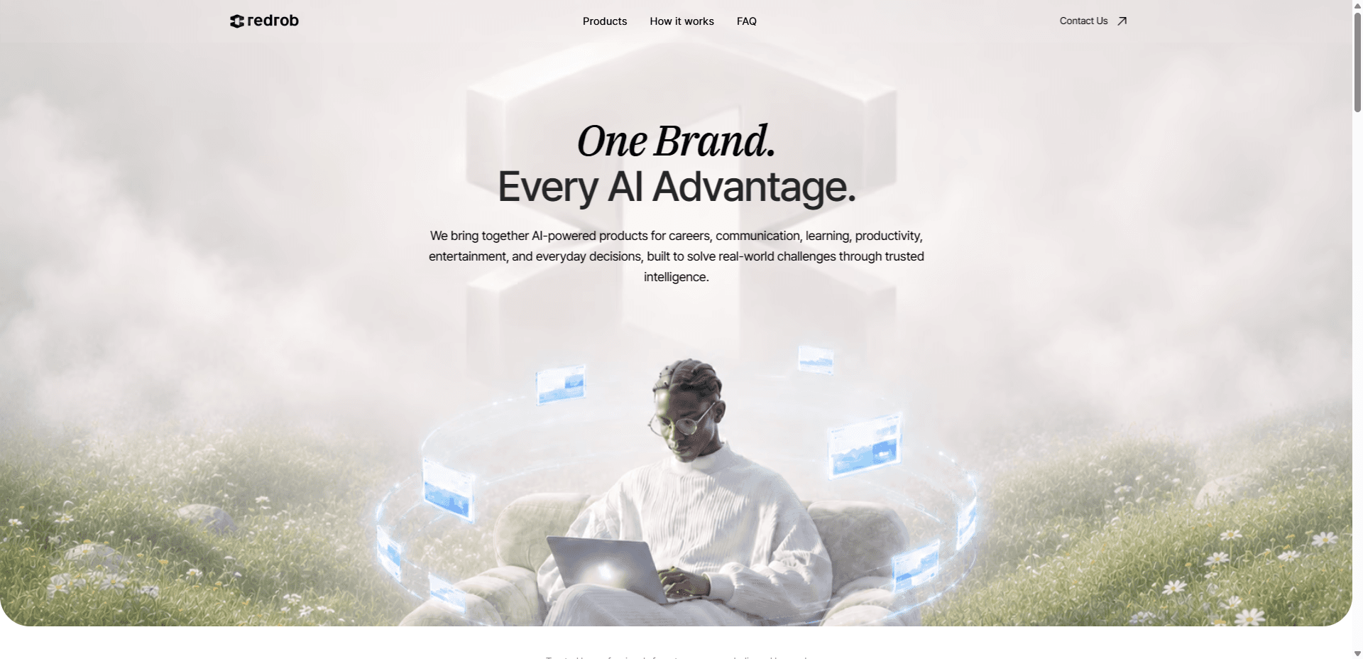 redrob.io homepage hero: One Brand. Every AI Advantage.