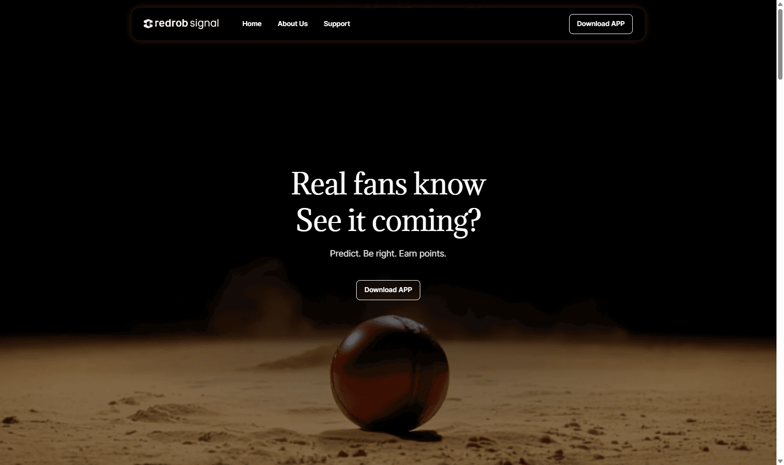 Redrob Signal marketing page: Real fans know. See it coming?