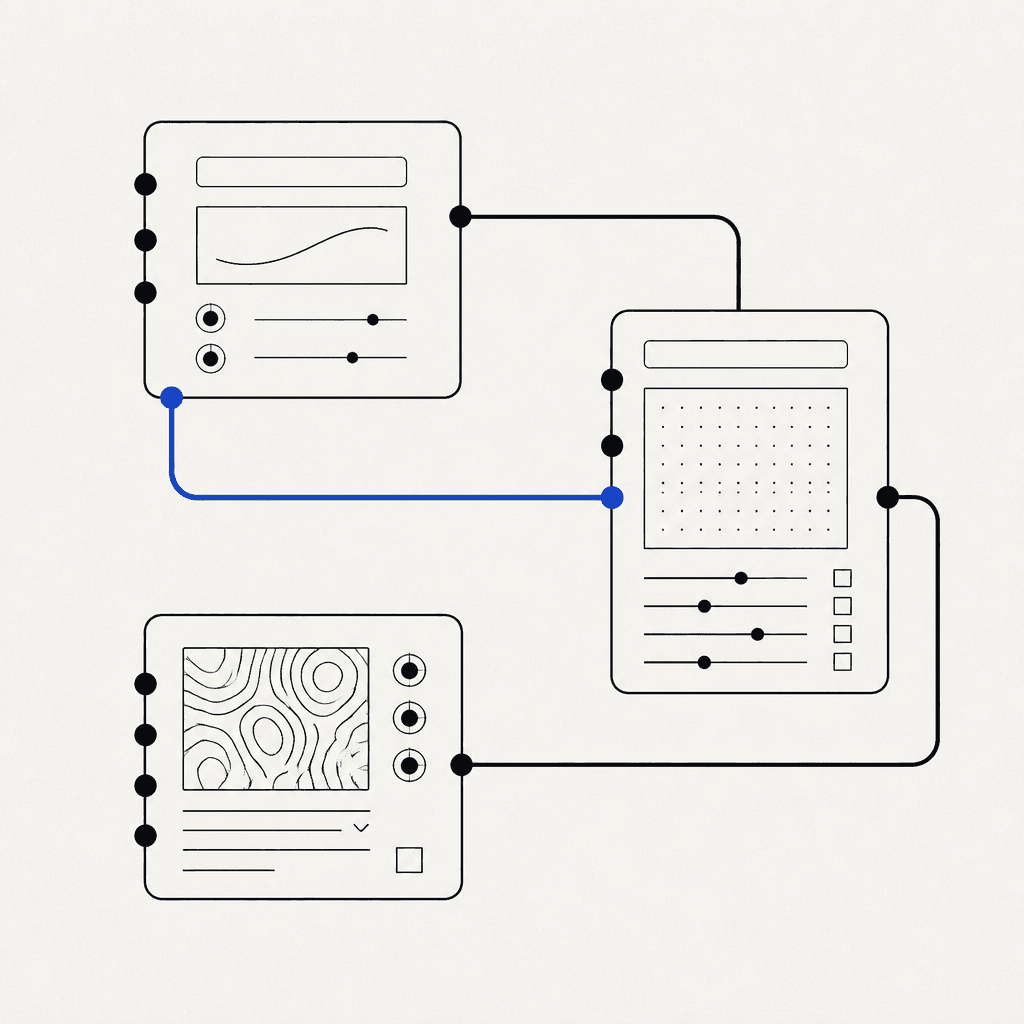 Redrob Studio: ComfyUI-style node graph on paper